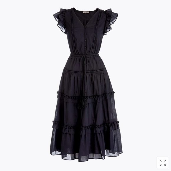 J. Crew Dresses & Skirts - NWOT J. Crew Point Sur Black Boho Pom Pom Dress